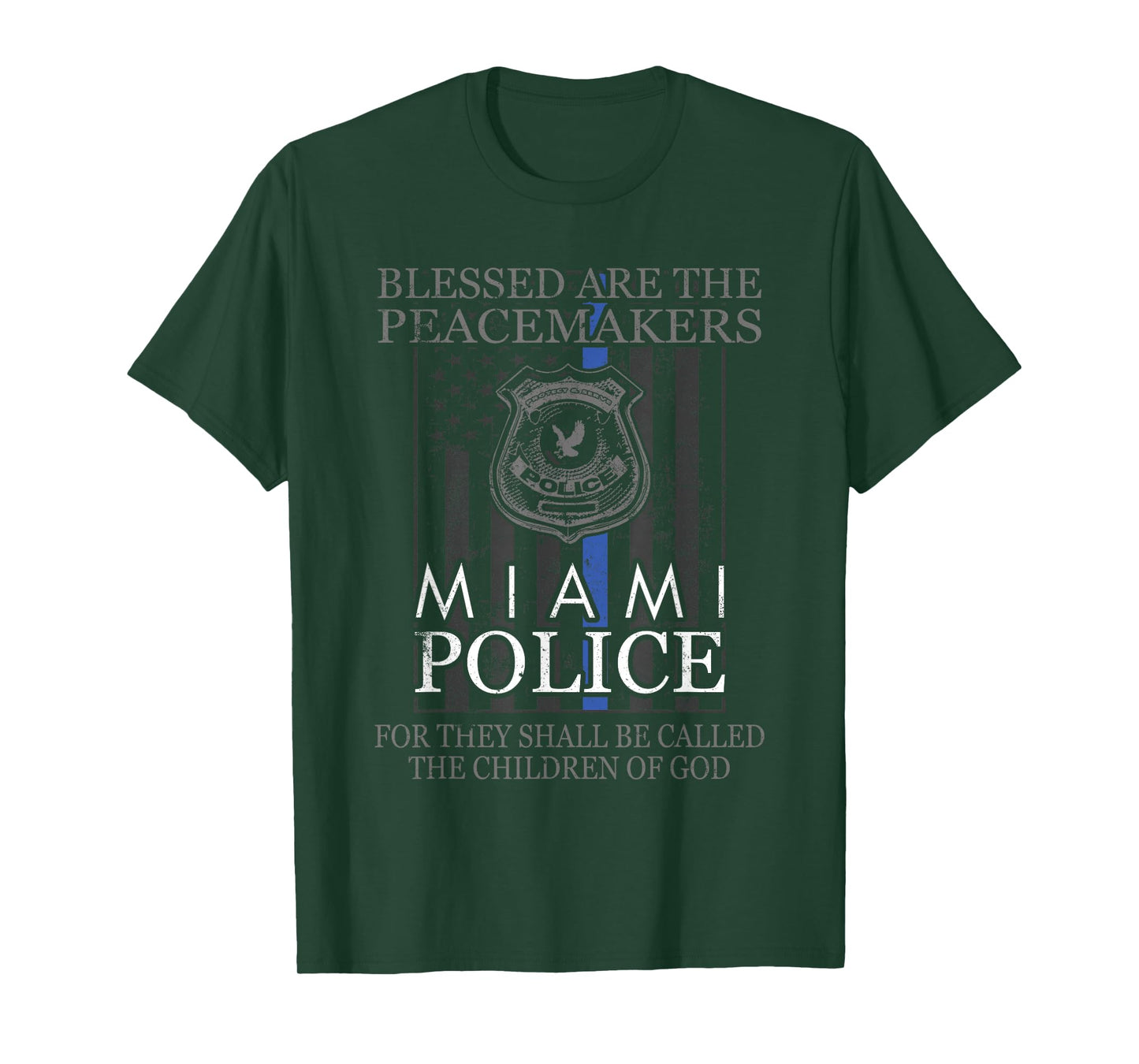 Miami Police Support Saint Michael Police Officer Prayer T-Shirt