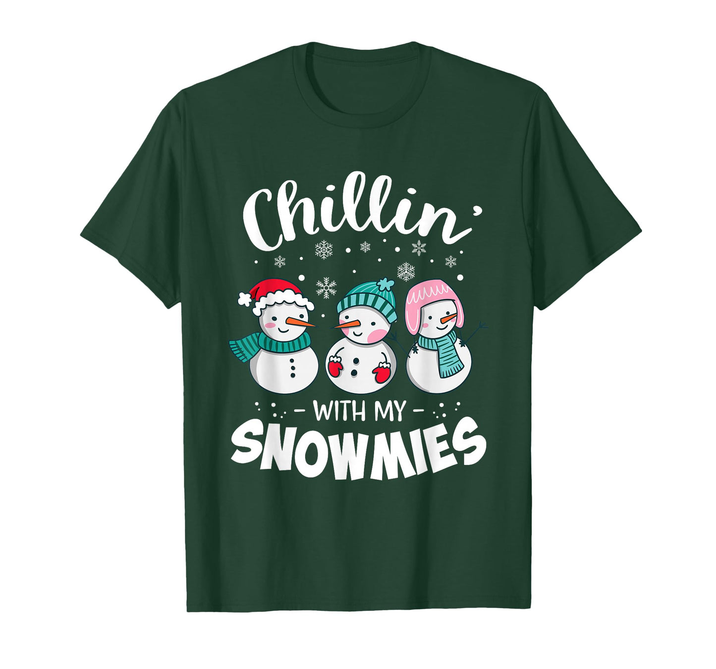 Chillin with My Snowmie Women Christmas Snowman Teacher Snow T-Shirt