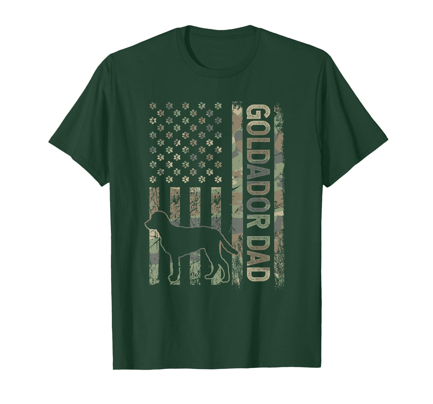 Patriotic Goldador Dad USA Flag Camo Crossbreed Lover T-Shirt