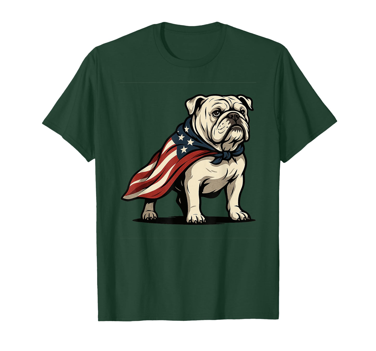 Patriotic Bulldog 4th of July Funny Dog Lover American Flag T-Shirt