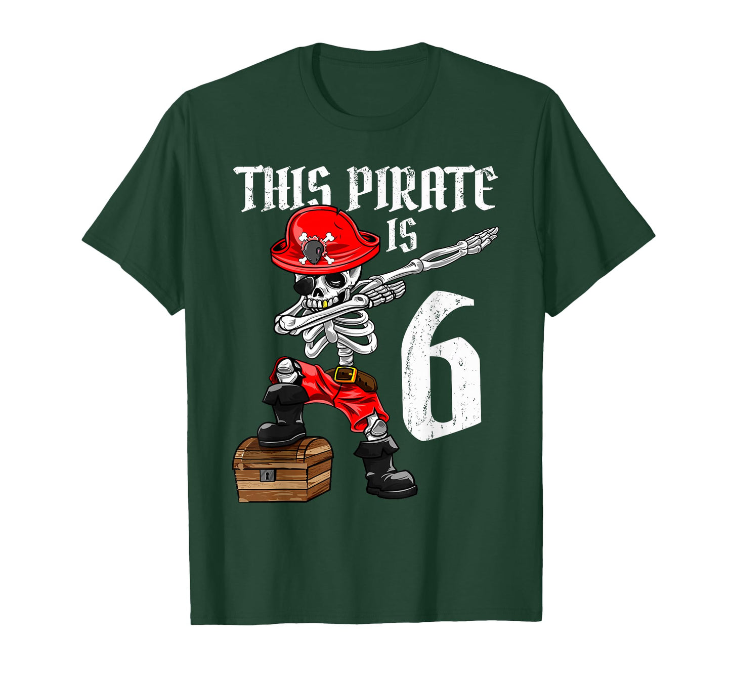 This Pirate is 6 dabbing pirate shirt 6th Birthday boy six T-Shirt