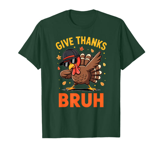 Bruh Thanksgiving Turkey Pilgrim Costume for Boys Teens Kids T-Shirt