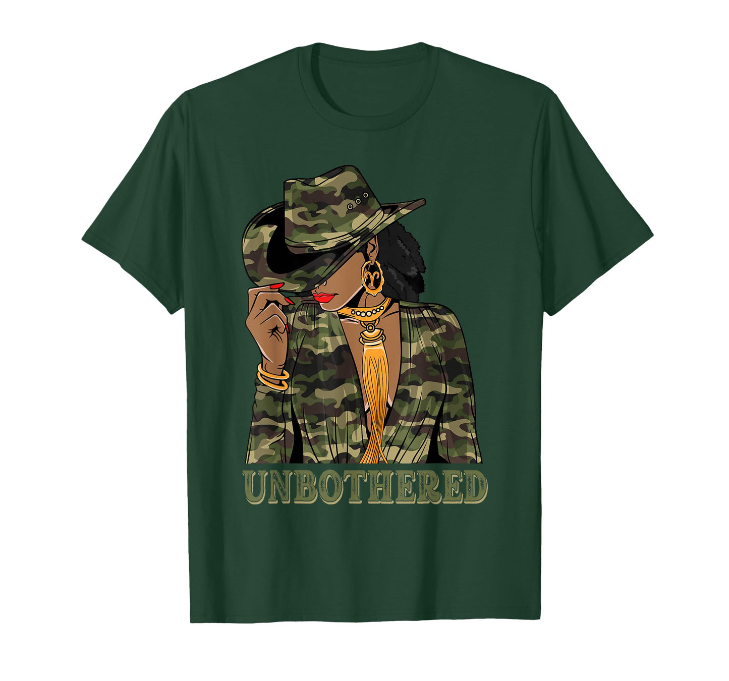 Unbothered Black Cowgirl Camo African American Women T-Shirt