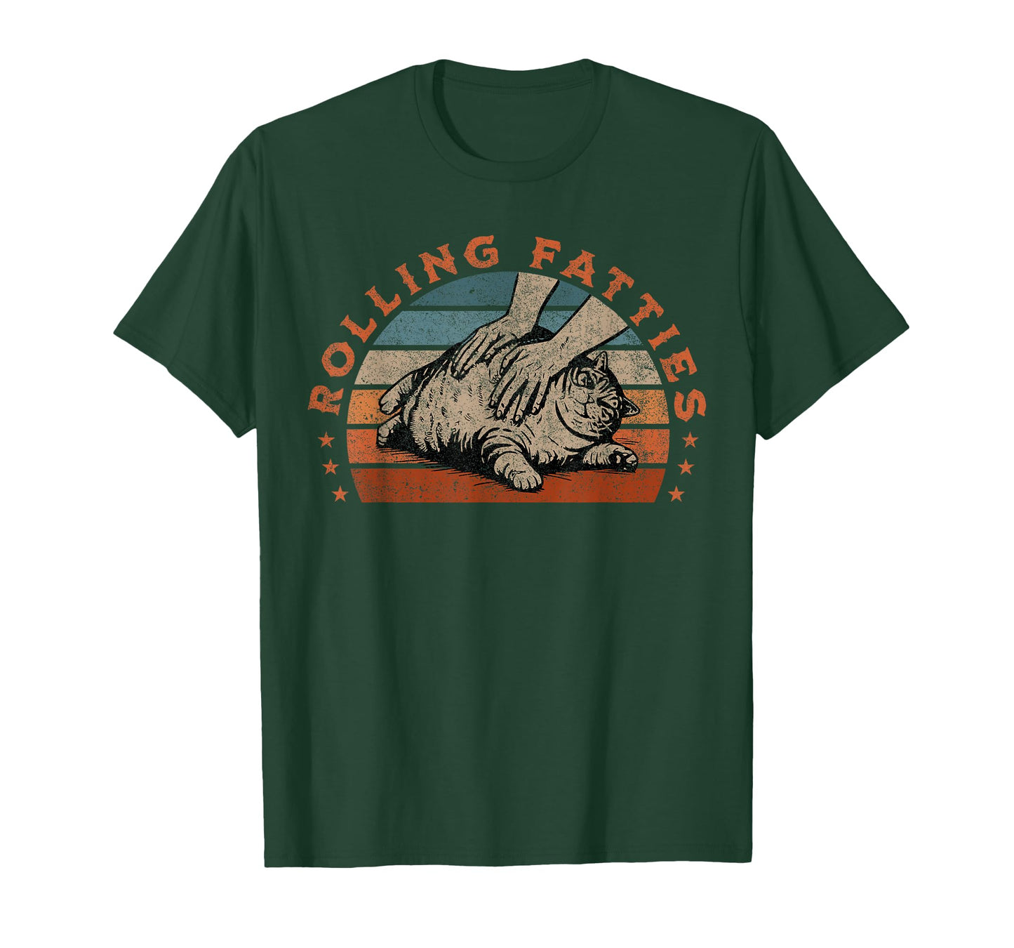 Rolling Fatties Cat Funny Meme Vintage T-Shirt