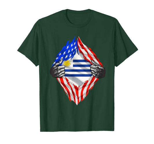 Uruguay USA Uruguay Flag Uruguayan American Hispanic Roots T-Shirt