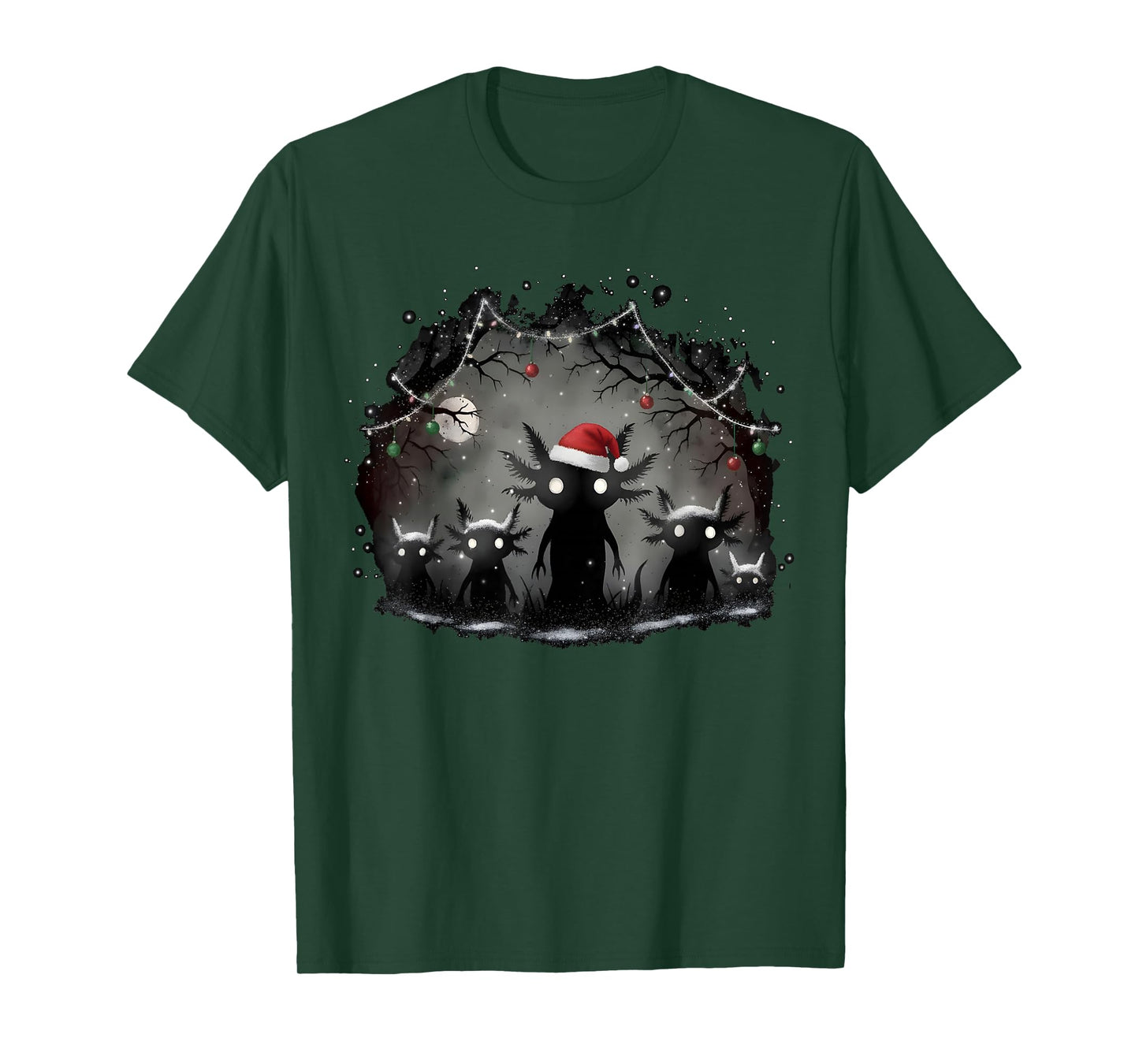 Creepy Gothic Christmas Axolotl Aesthetic Horror Grunge Xmas T-Shirt