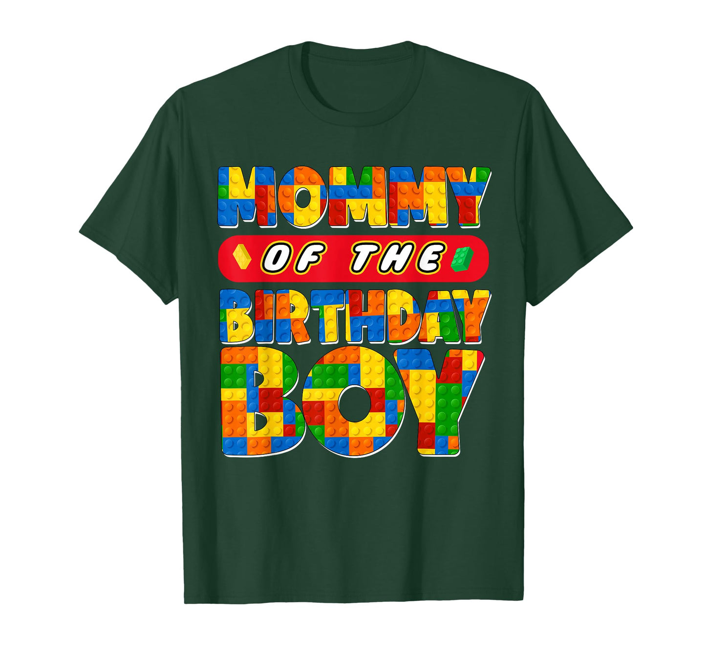 Mom And Dad Mommy Birthday Boy Building Bricks Family Party T-Shirt