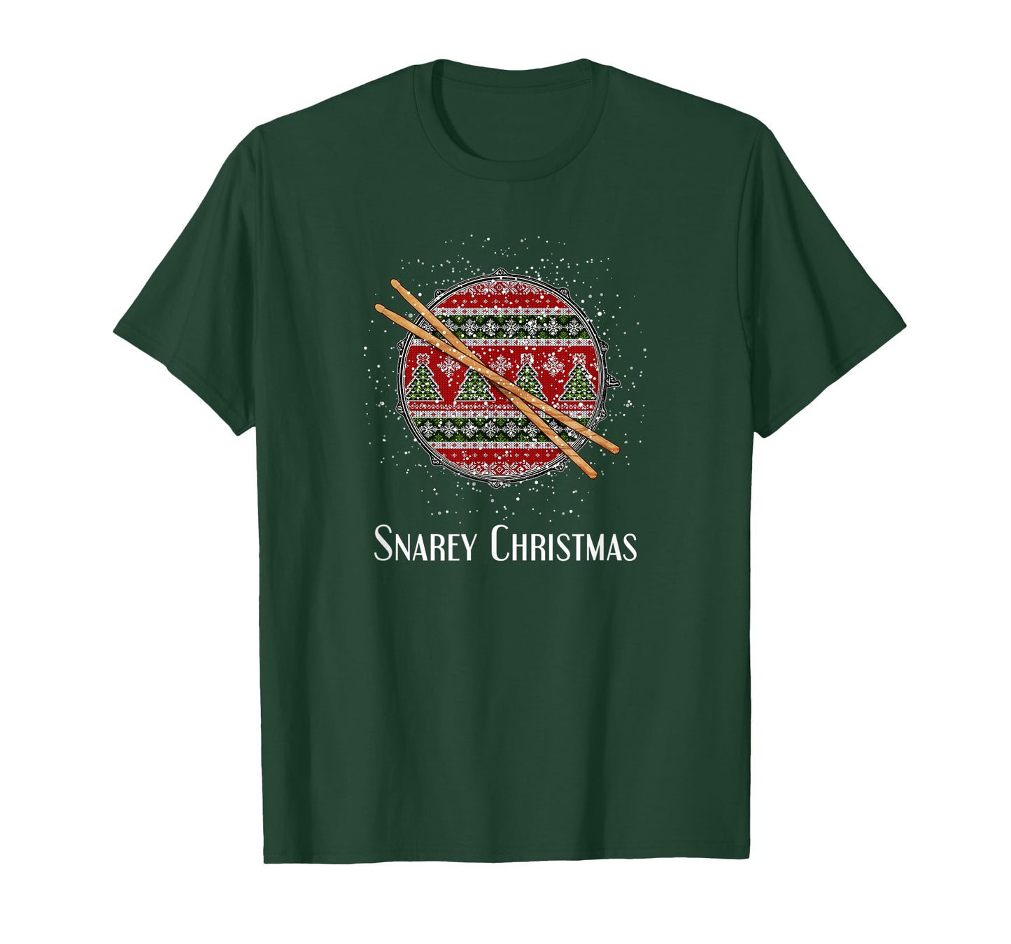 Funny Drummer Christmas Snare Drum Musician Holiday Drumming T-Shirt