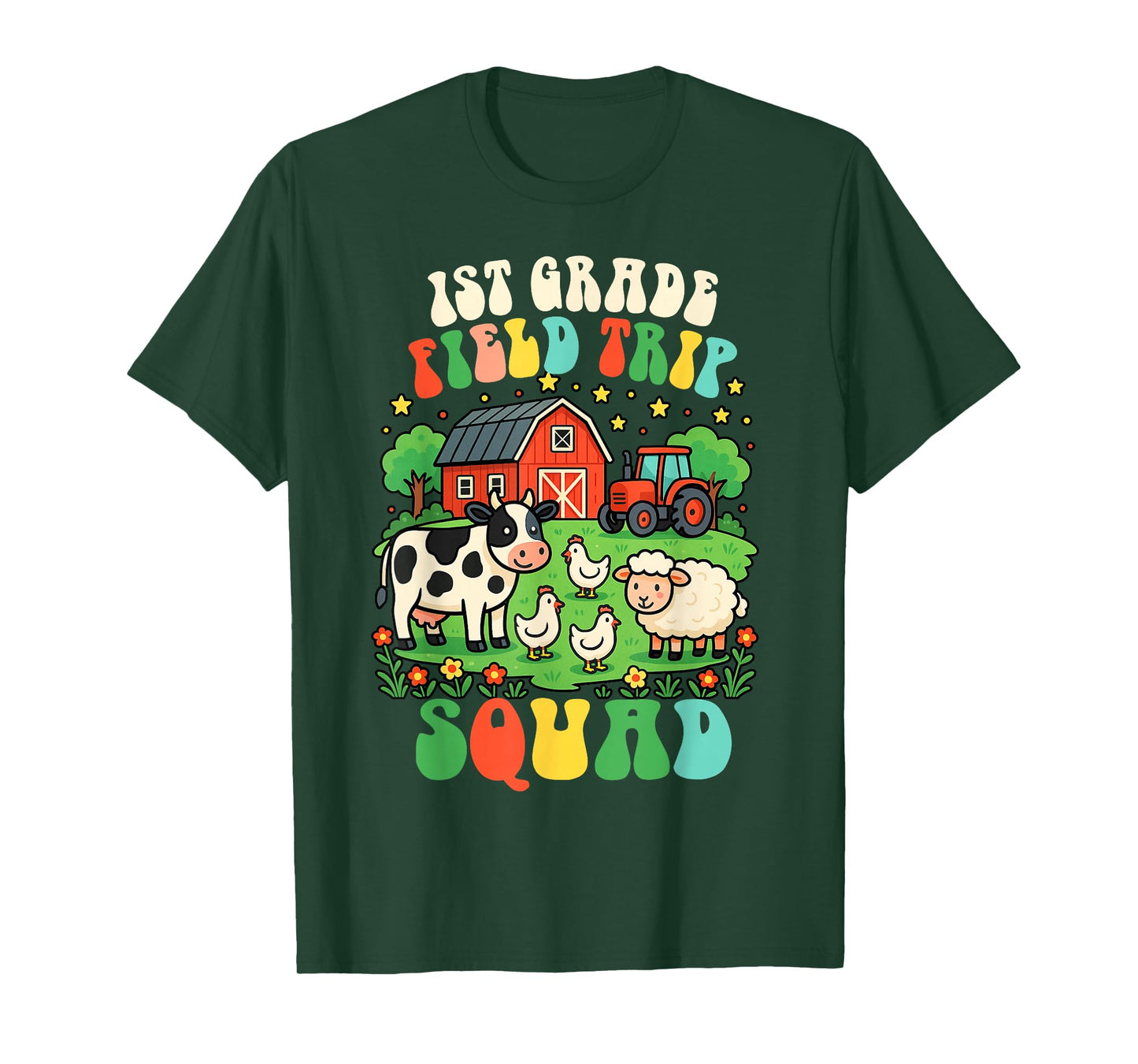 1st Grade Field Trip Squad Teacher Field Day Vibes Farm Life T-Shirt