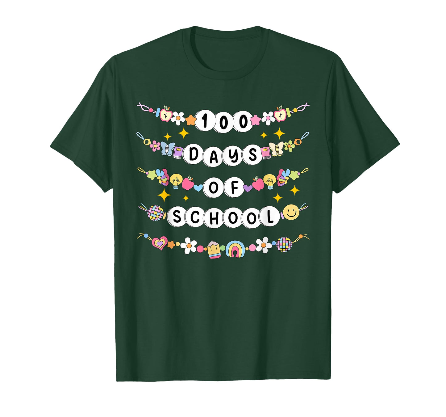 100 Days of School Friendship Bracelets 100 Days Smarter Kid T-Shirt