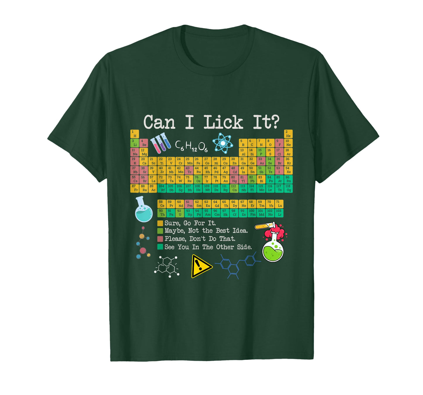 Can I Lick It Tee Funny Periodic Table of Elements Science T-Shirt