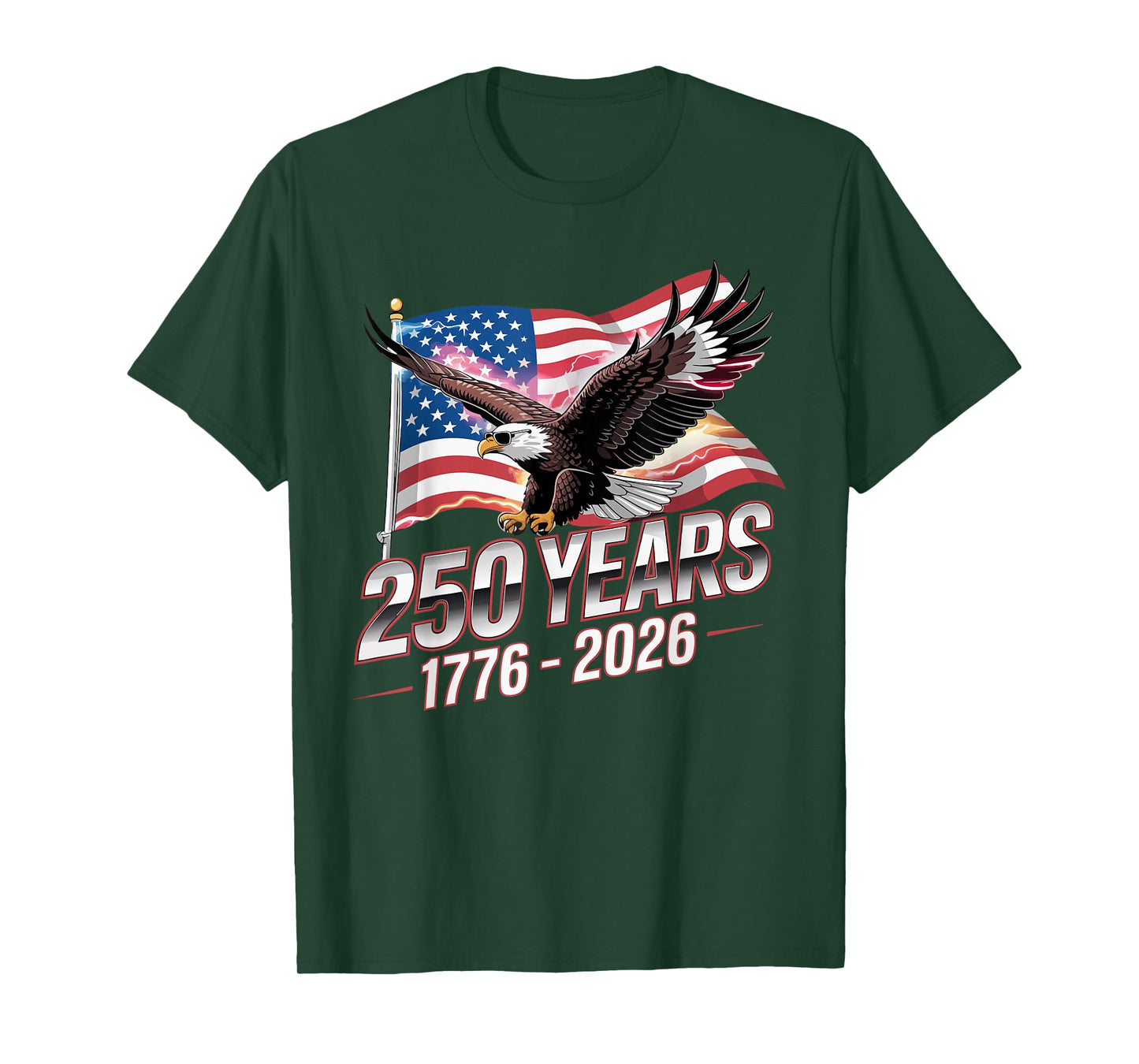 USA 250 Years Eagle 1776-2026 Flag 250th Anniversary T-Shirt