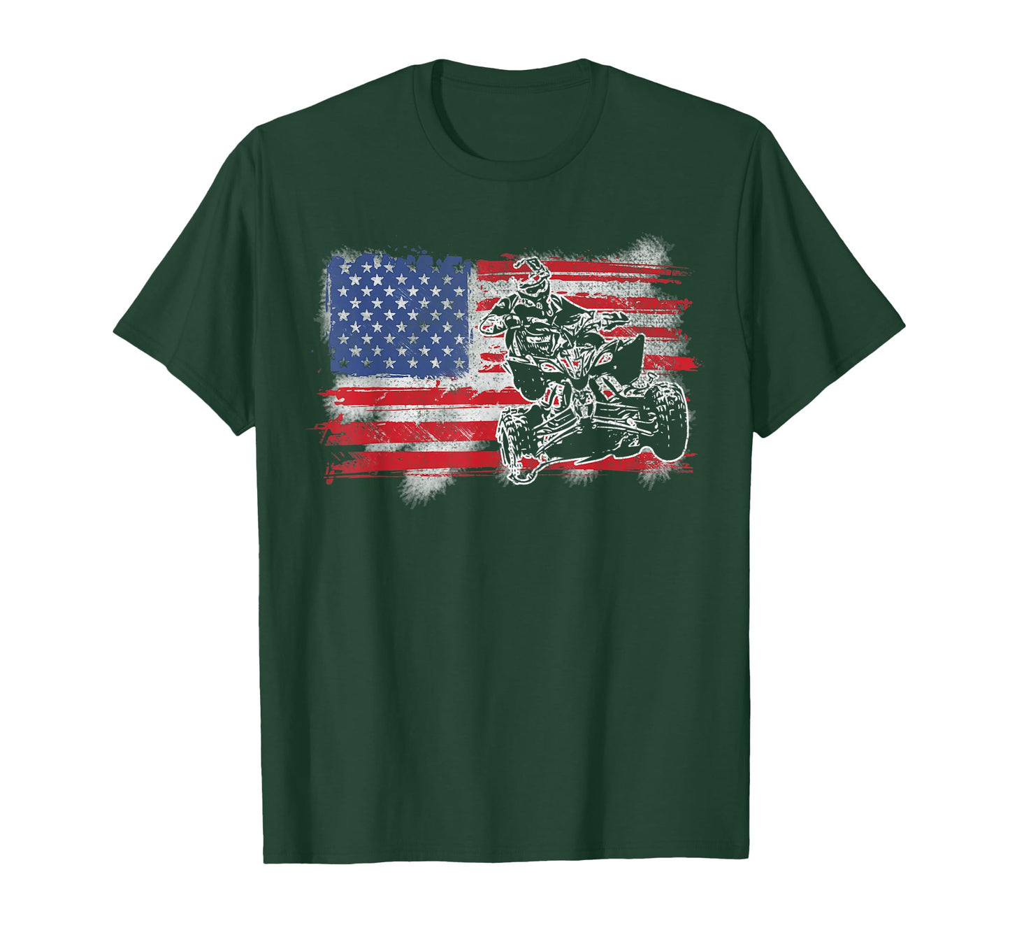 American USA Flag ATV Four Wheeler Quad Bike Brap T-Shirt