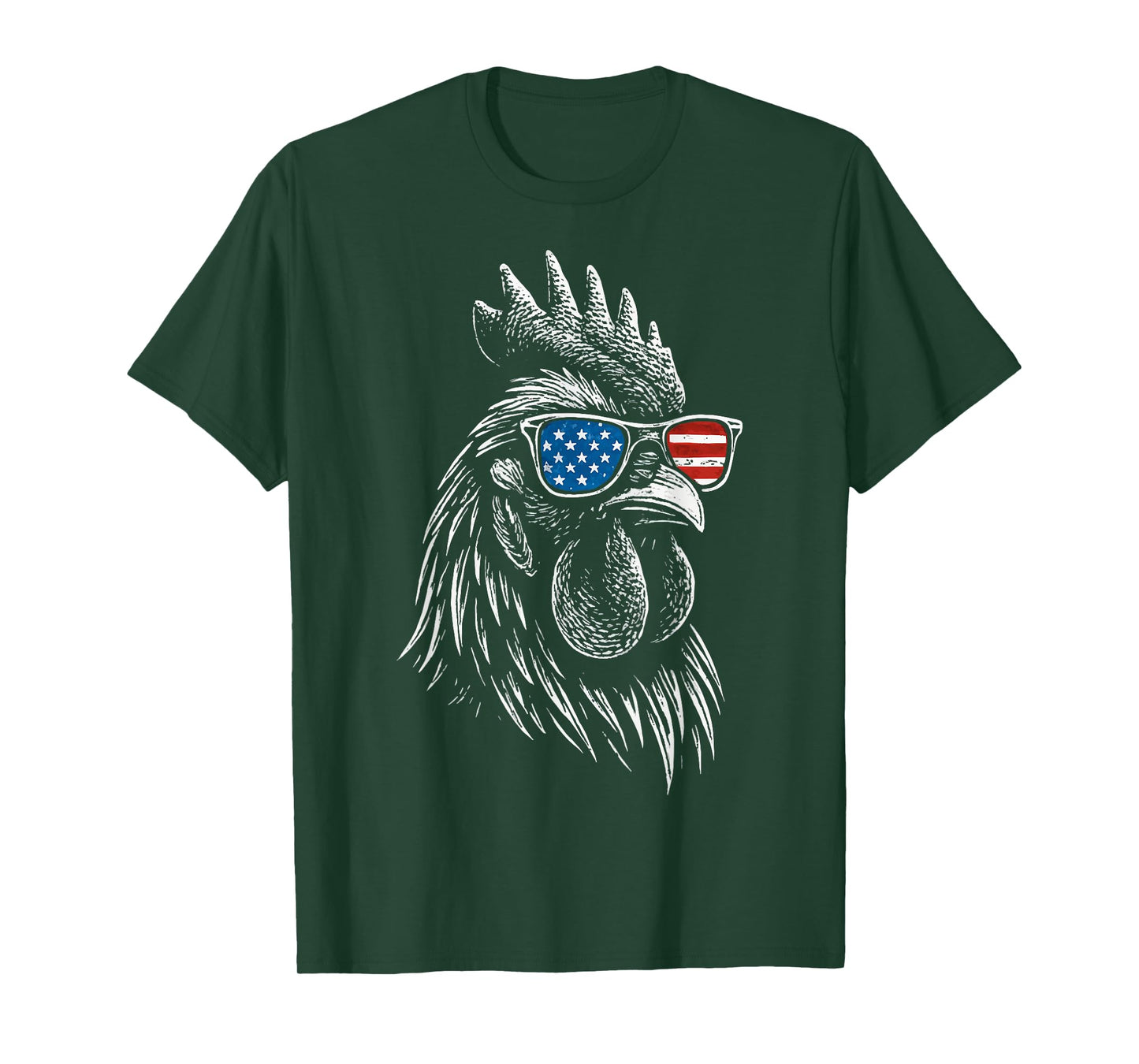 Chicken USA Flag Sunglasses Rooster 4th Of July T-Shirt