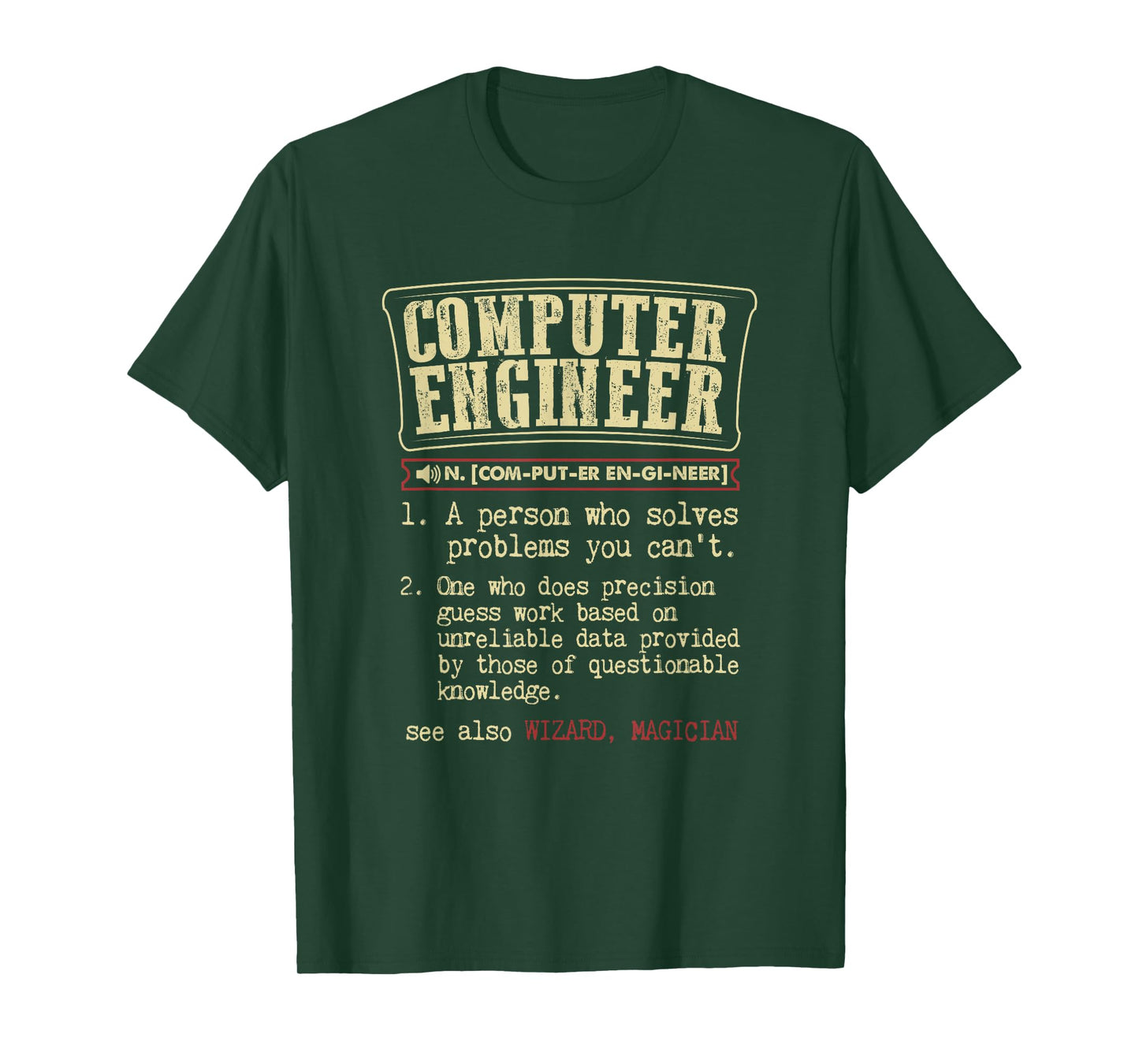 Computer Engineer Gift Funny Dictionary Definition T-Shirt