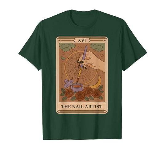 The Nail Artist Tarot Card Mystical Nail Tech Zodiac Salon T-Shirt