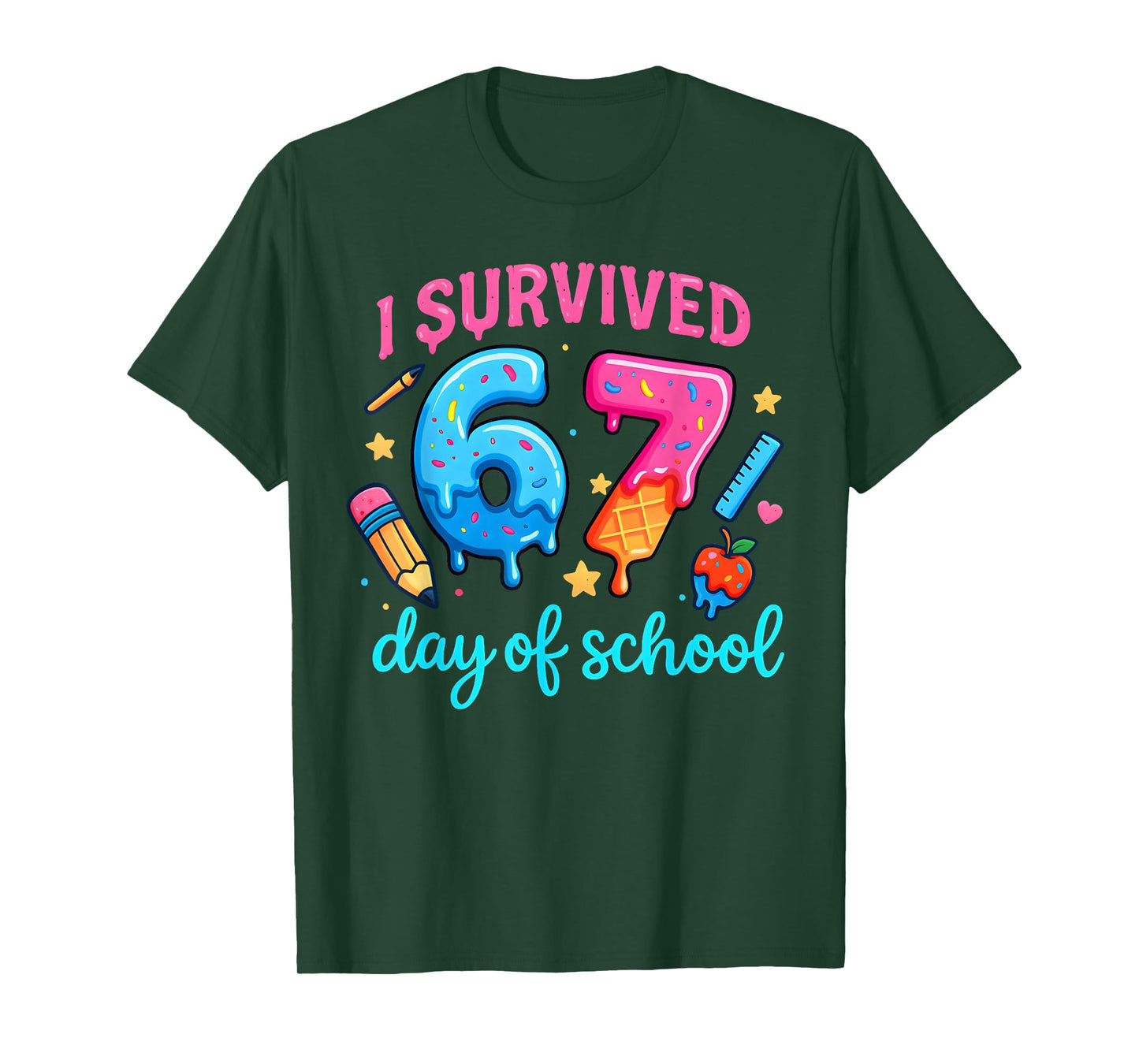 I Survived 67 Days of School Six Seven Meme Teacher Student T-Shirt