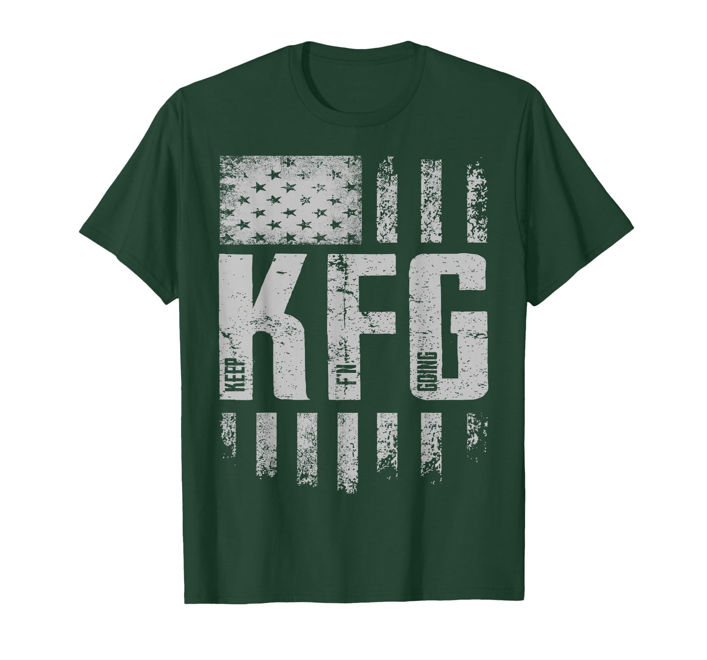 KFG Keep F'N Going Military Army Retro USA Flag T-Shirt