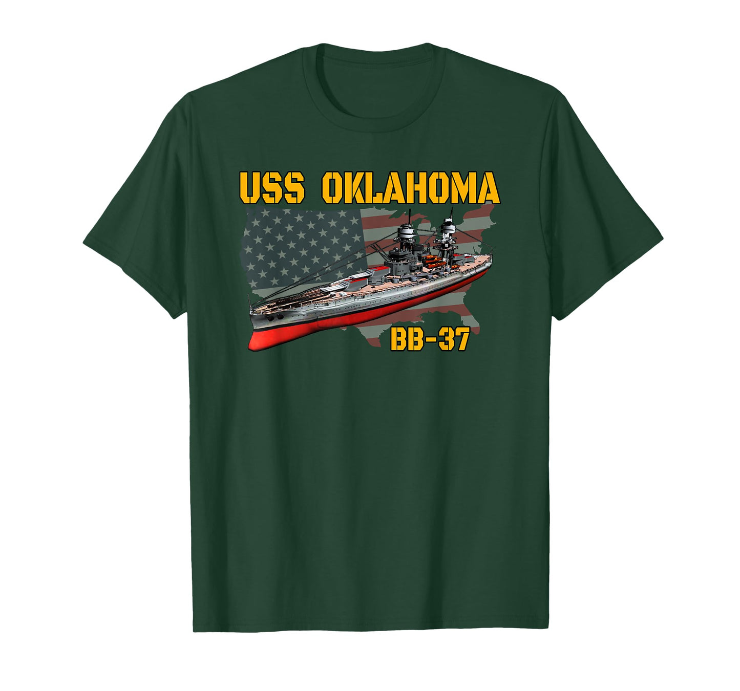 WW2 & WW1 Warship USS Oklahoma BB-37 Battleship Veterans Day T-Shirt
