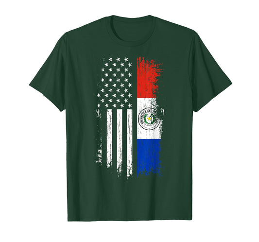 Paraguayan American Flag T-Shirt - Pride Paraguay USA Shirt T-Shirt