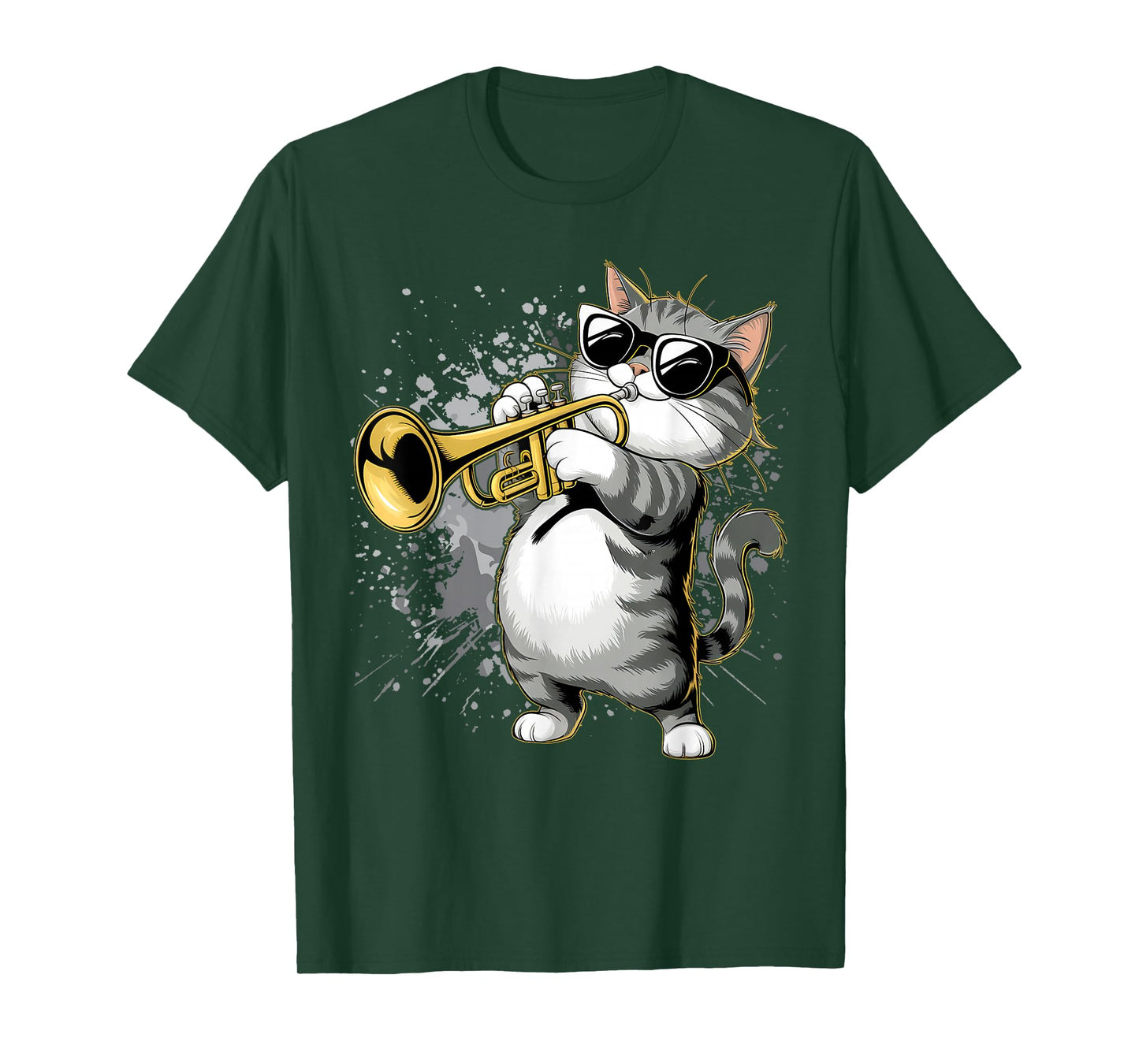 Musician Trumpet Player Funny Cat Playing Trumpet T-Shirt