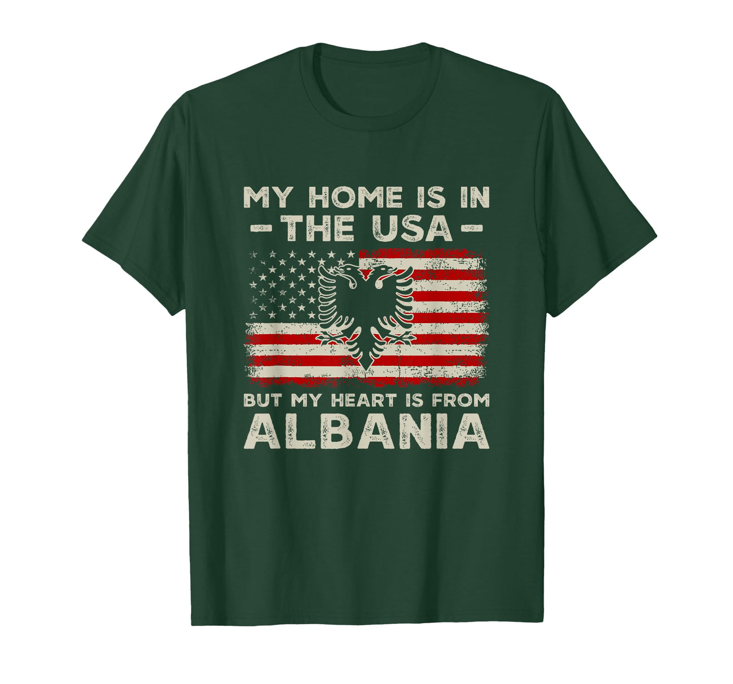 Albania Roots American USA Flag Patriotic Albanian T-Shirt