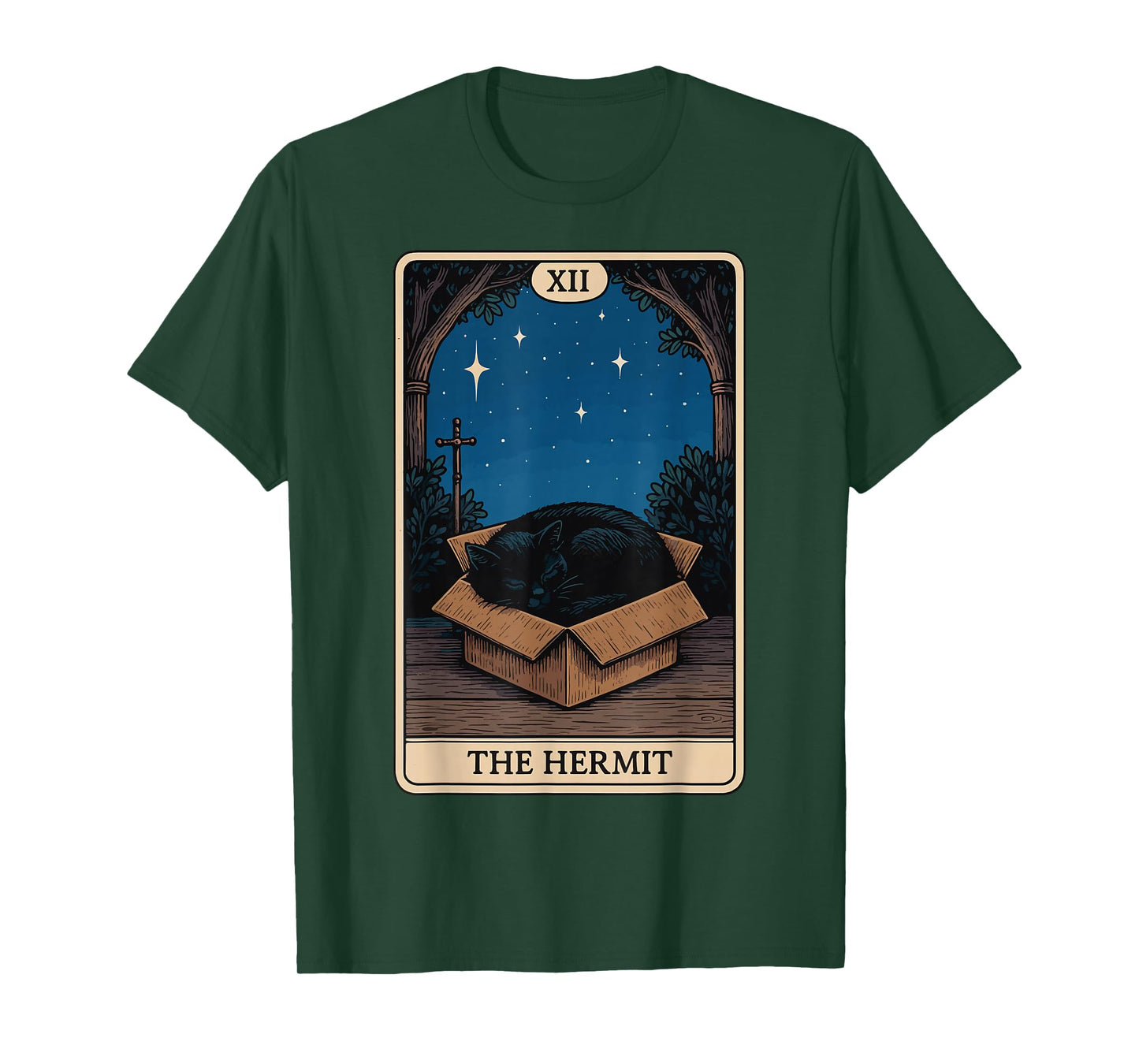 The Hermit Cat Tarot Card T-Shirt