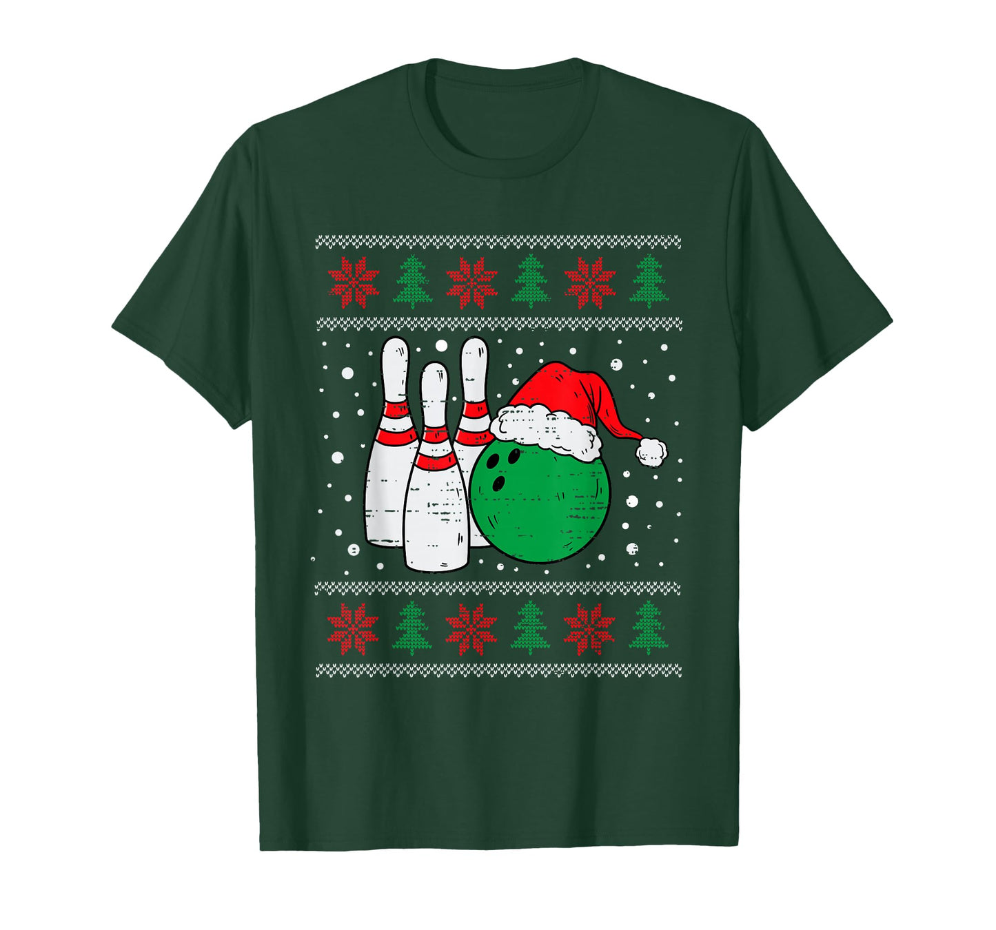Christmas Bowling Hat Santa Bowler Ugly Xmas Men Women Kids T-Shirt
