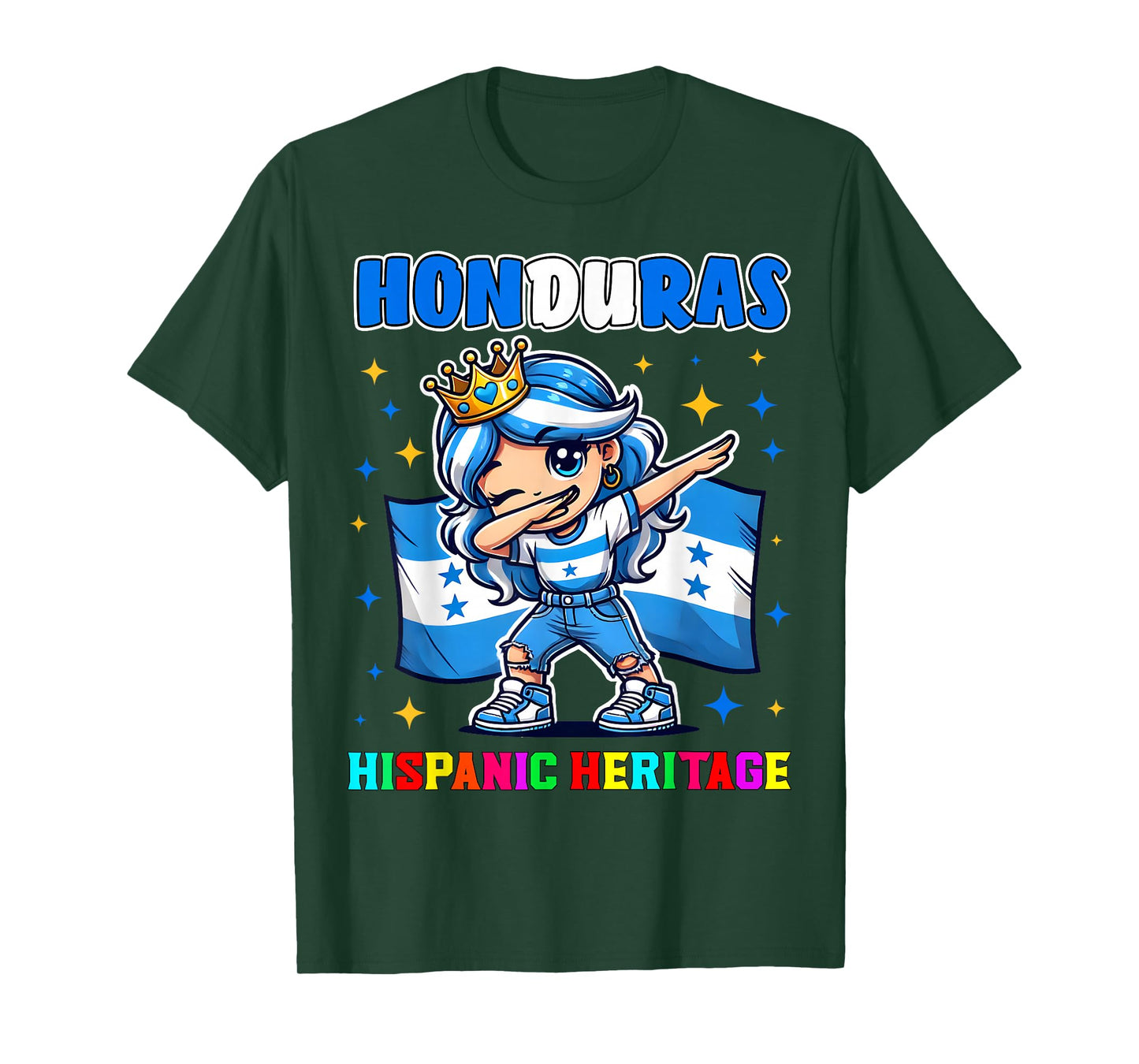 Honduras Dabbing Girl Hispanic Heritage Celebration for Kids T-Shirt