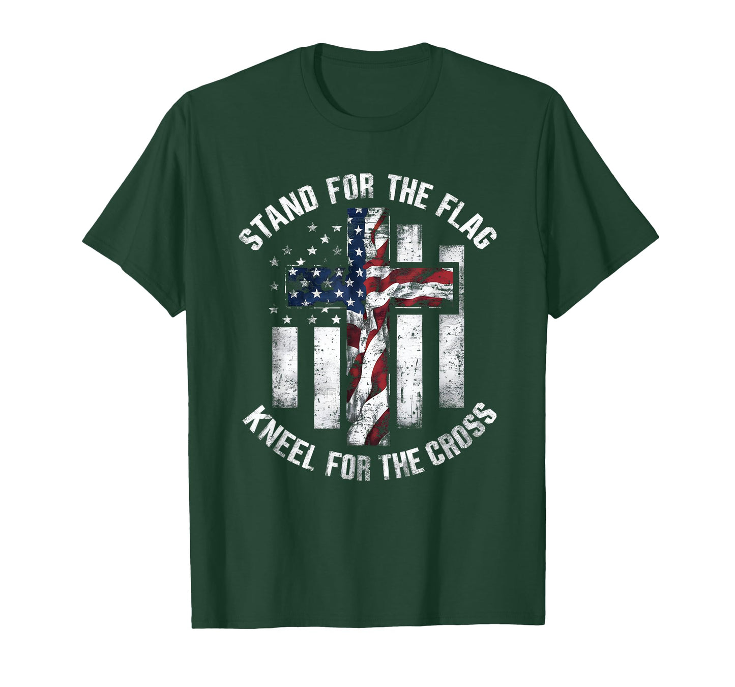 Patriot USA Flag Religious Quote 4th of July Christian Faith T-Shirt for Women Men