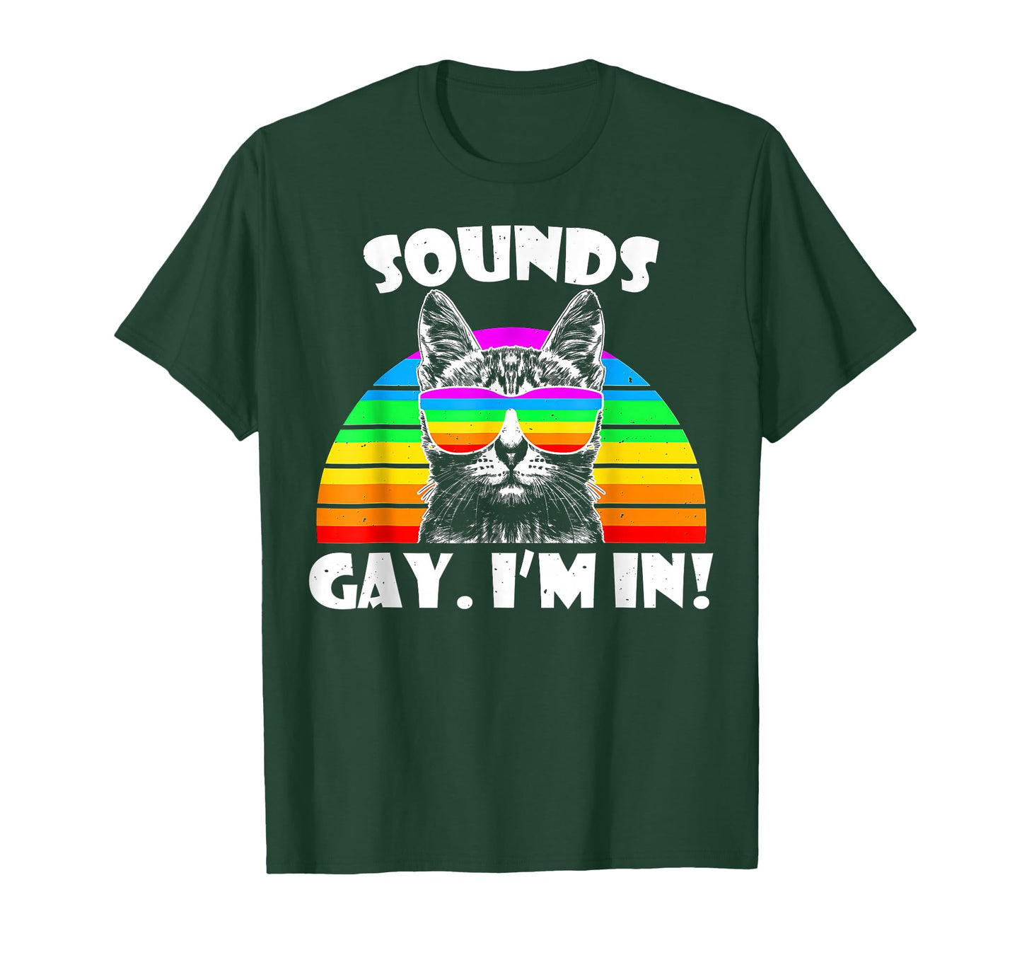 Sounds Gay I'm In Rainbow Cat Gay Pride T-Shirt