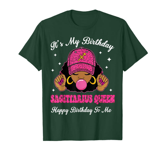 It's My Birthday Sagittarius Queen Happy Birthday to Me Girl T-Shirt