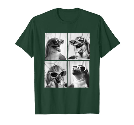 Cool Dolphins with Sunglasses Cute Animal Photo Booth T-Shirt