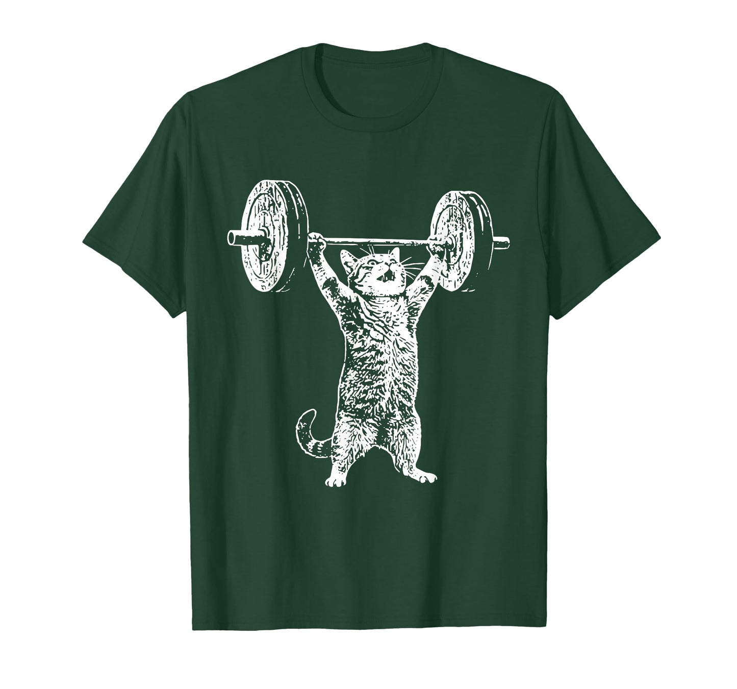 Vintage Retro Weight Lifting Gym Cat Deadlift Funny T-Shirt