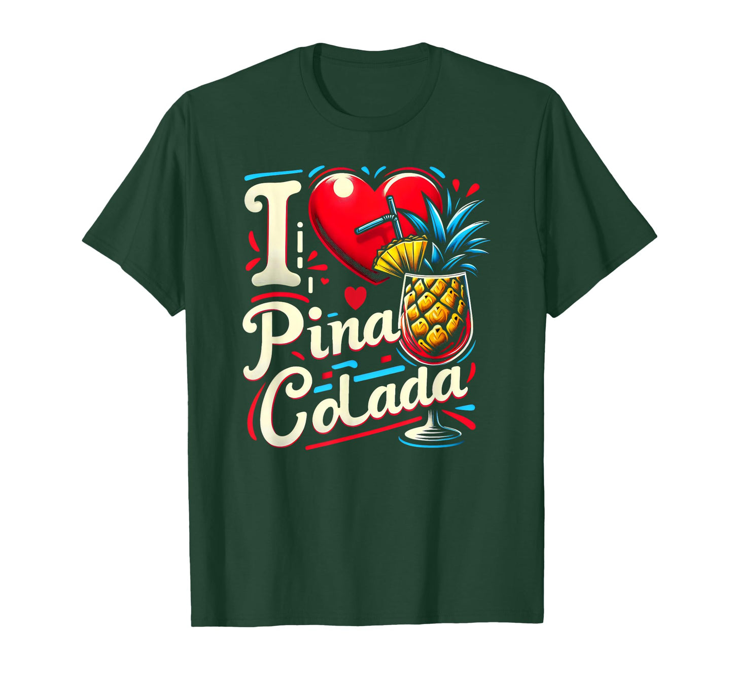 I Heart Pina Colada Tropical Drink T-Shirt