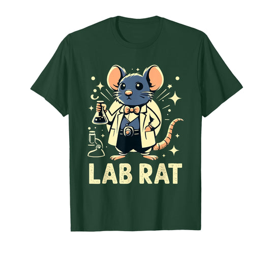 Adorable Lab Rat Scientist Cartoon T-Shirt