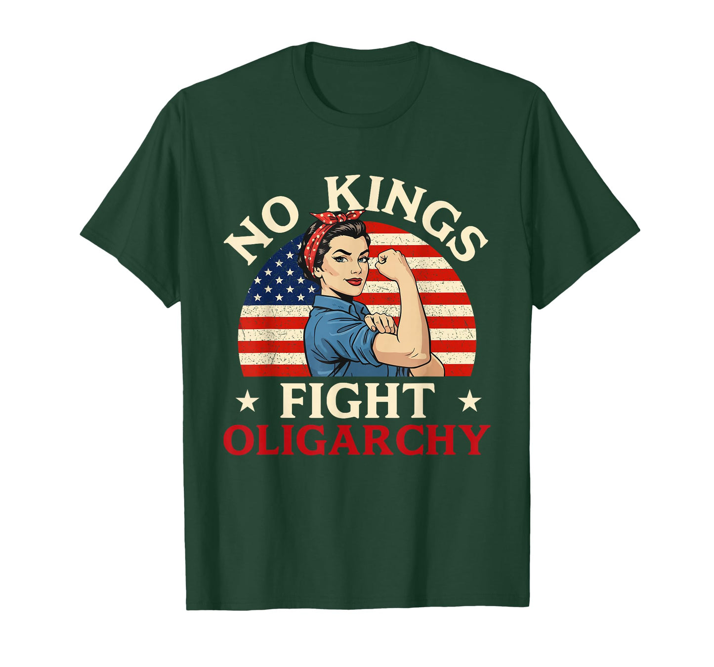 No Kings Fight Oligarchy - Anti-Monarchy Statement Liberty T-Shirt