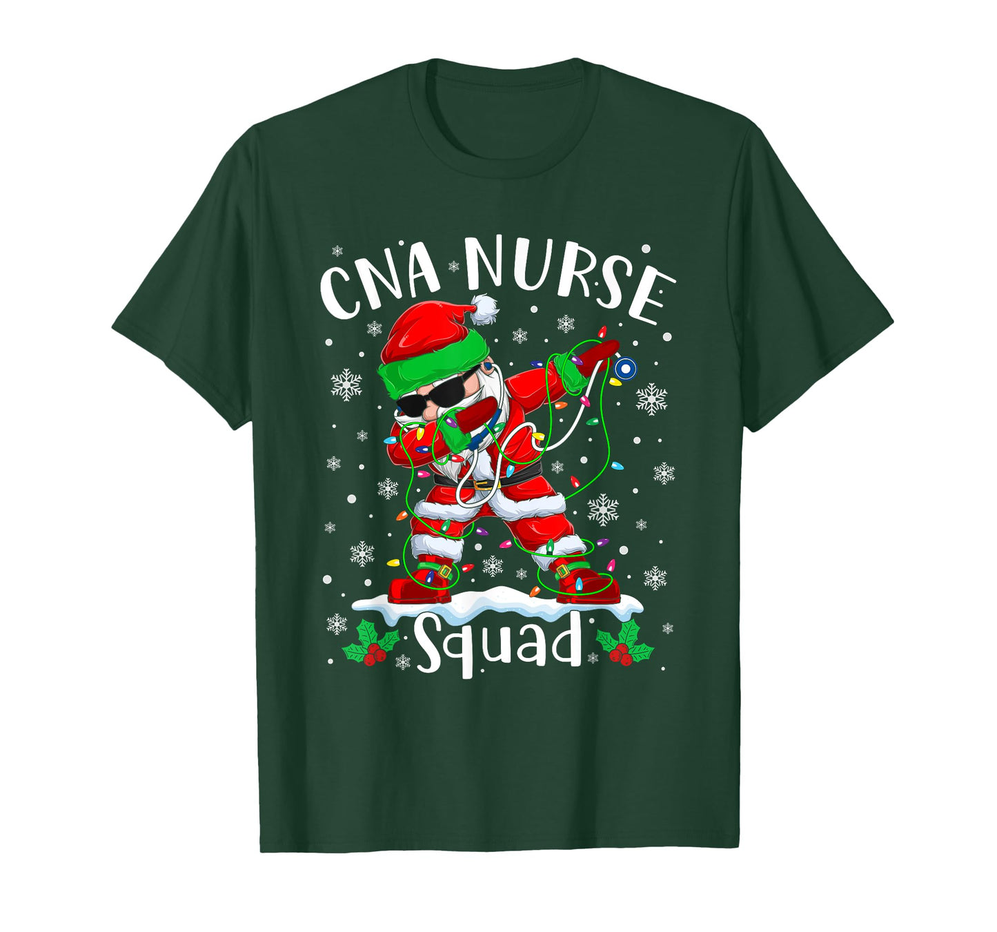 CNA Nurse Squad Christmas Dabbing Santa Nurse Xmas Pajama T-Shirt