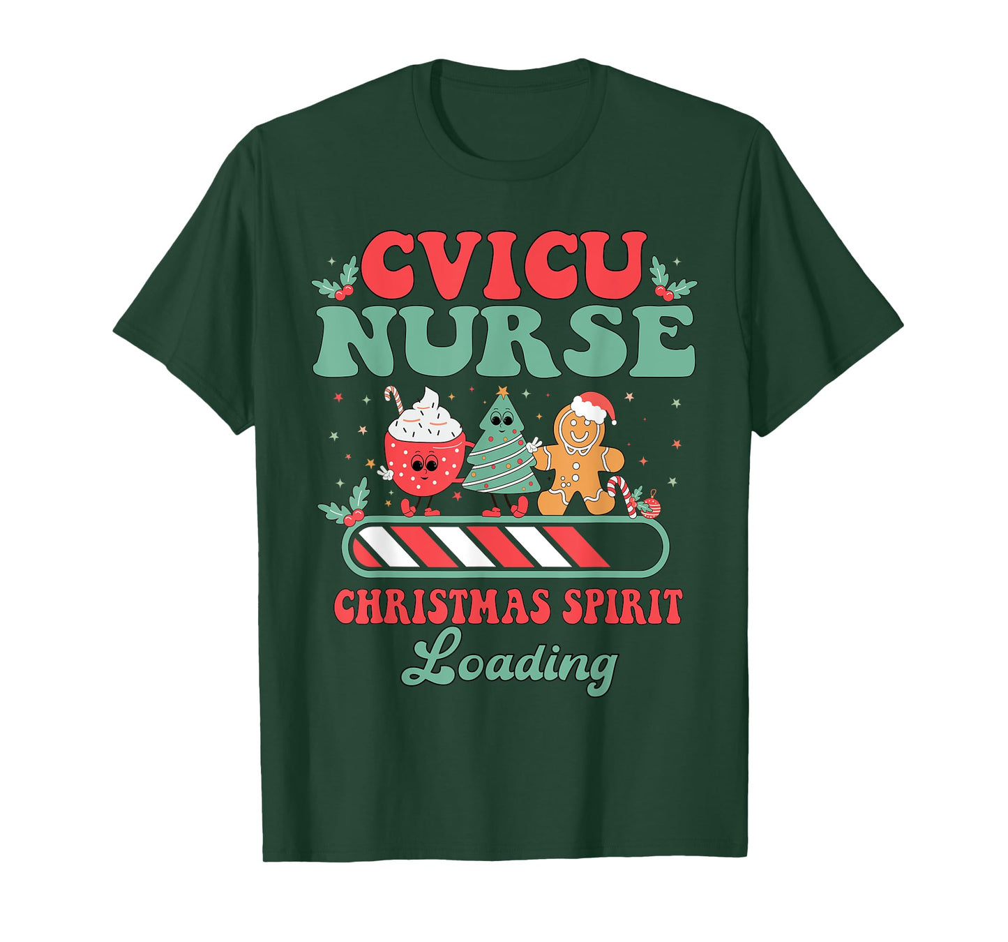 CVICU Nurse Christmas Cardiovascular ICU Cardiology Cardiac T-Shirt