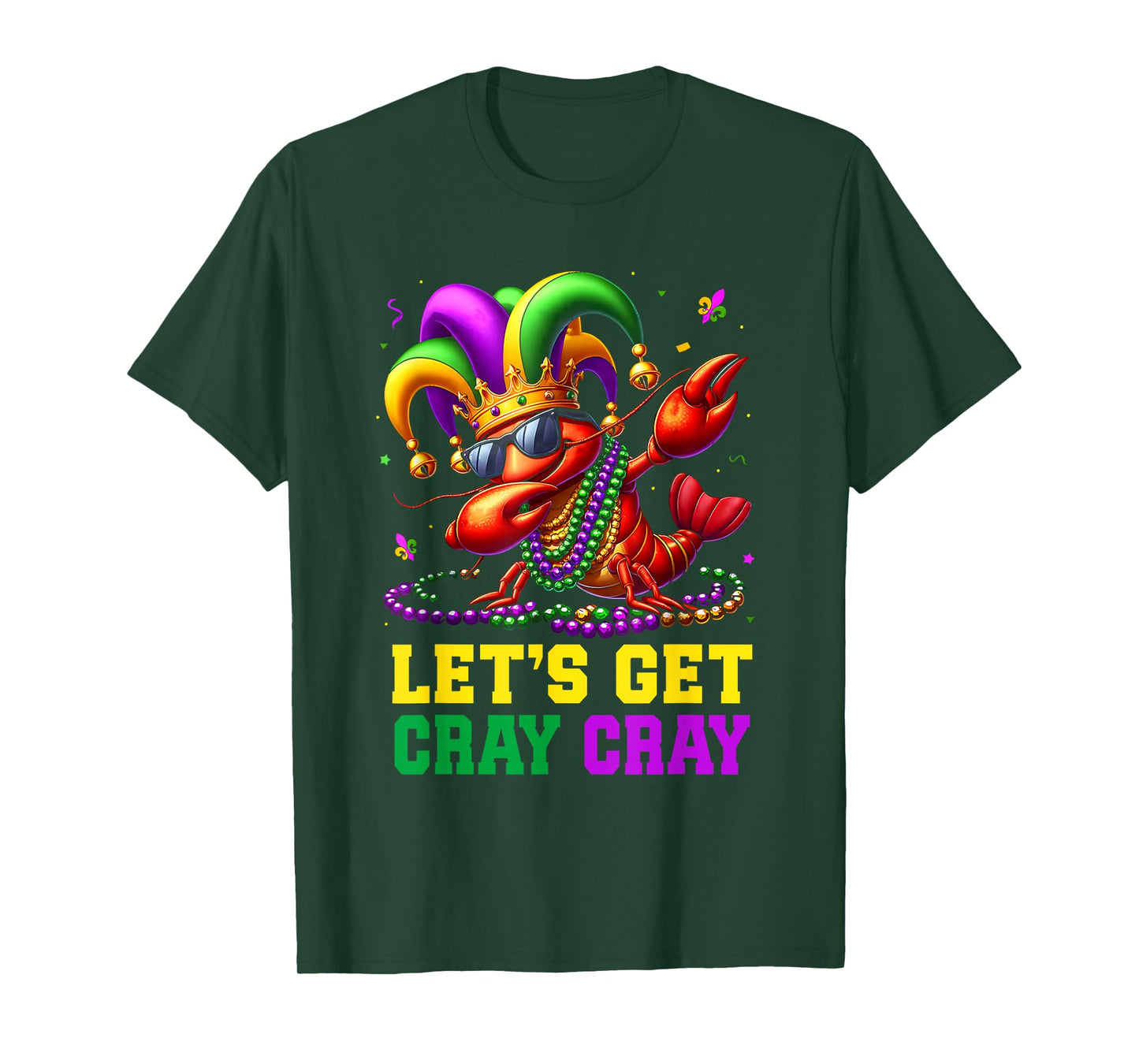 Let's Get Cray Cray Crawfish Costume Boys Men Mardi Gras T-Shirt