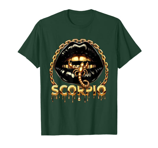 Lips Scorpion Scorpio Zodiac Sign Astrology Birthday Women T-Shirt