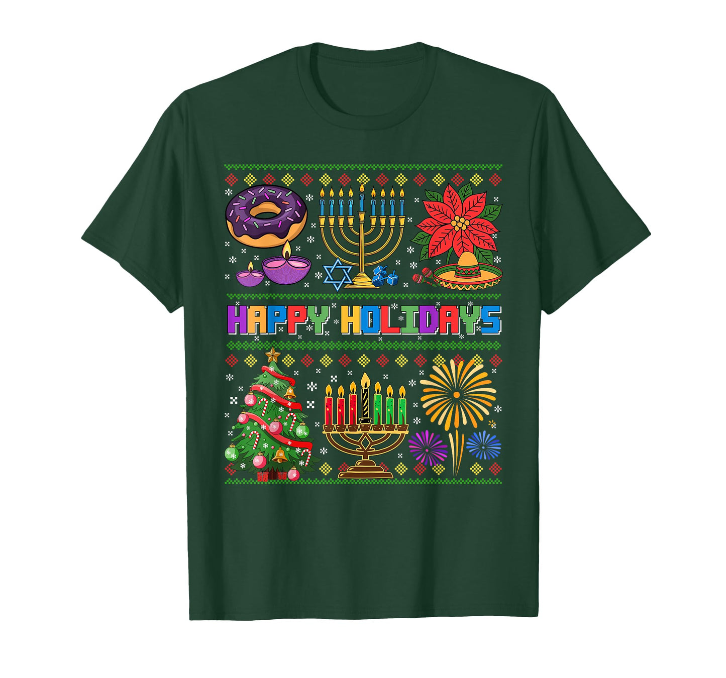 Christmas Hanukkah Kwanzaa Feliz Navidad New Year Ugly Xmas T-Shirt