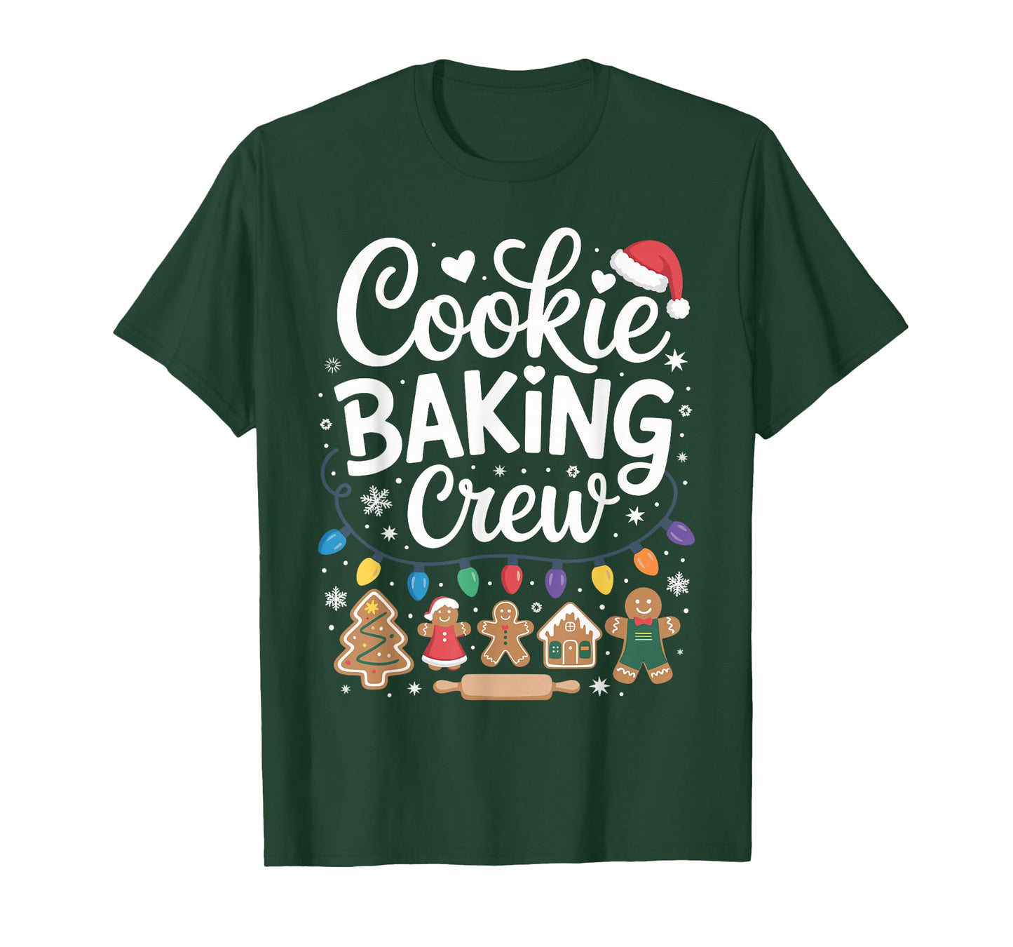 Cookie Baking Crew Holiday Squad Gingerbread Christmas Funny T-Shirt