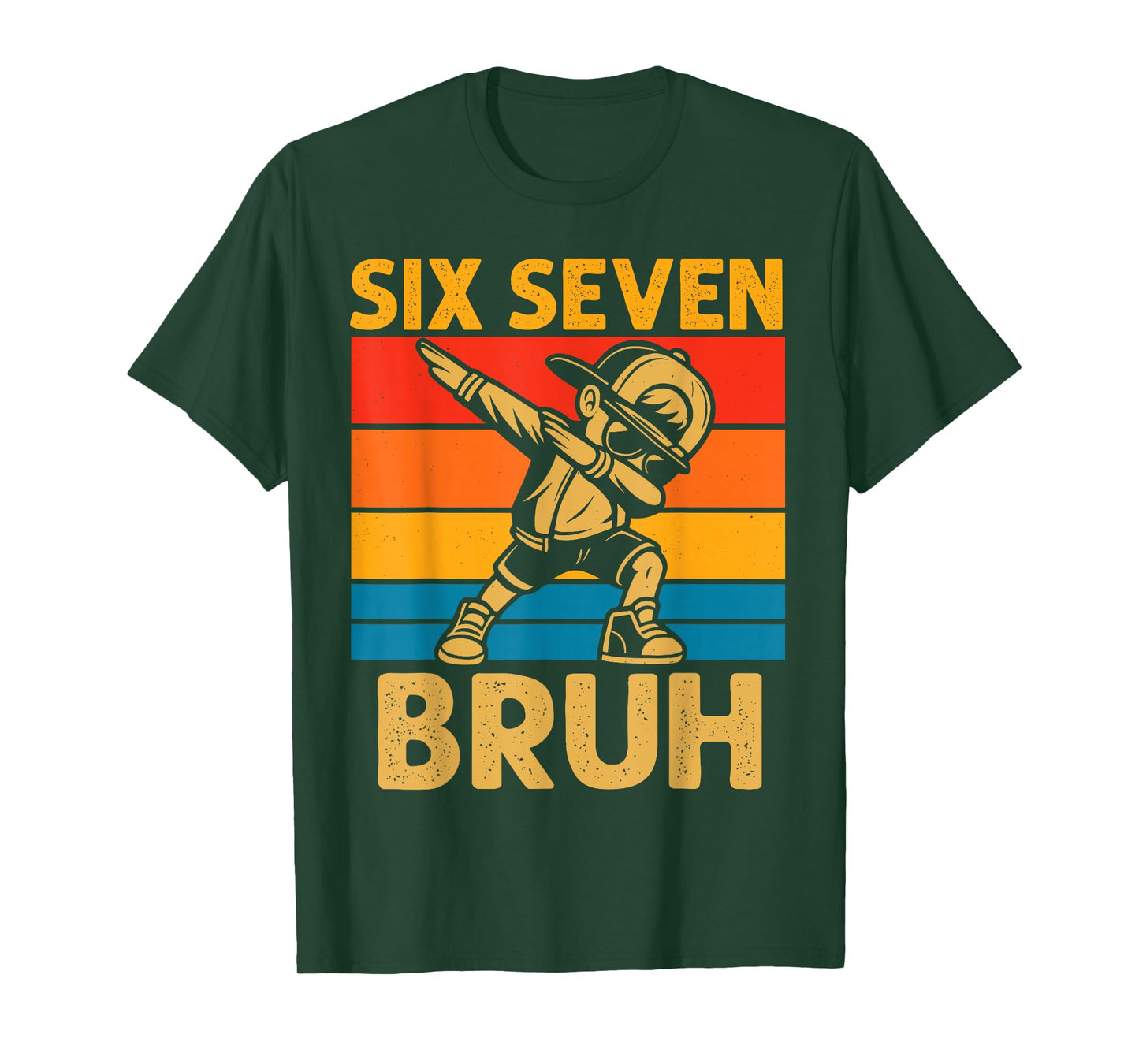 Dabbing Six Seven Bruh 67 Meme 6 7 Numbers Funny Boys Kids T-Shirt