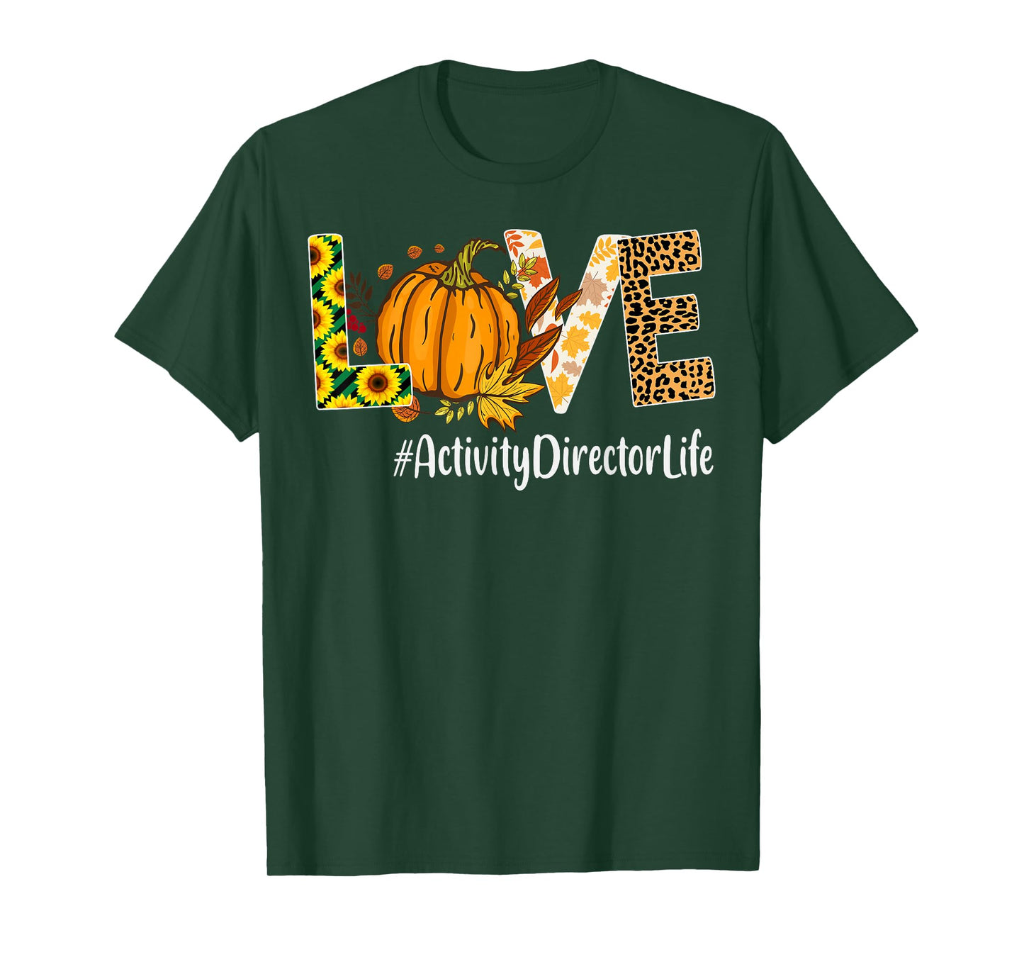 Activity Director Love Fall Pumpkin leopard Halloween Autumn T-Shirt