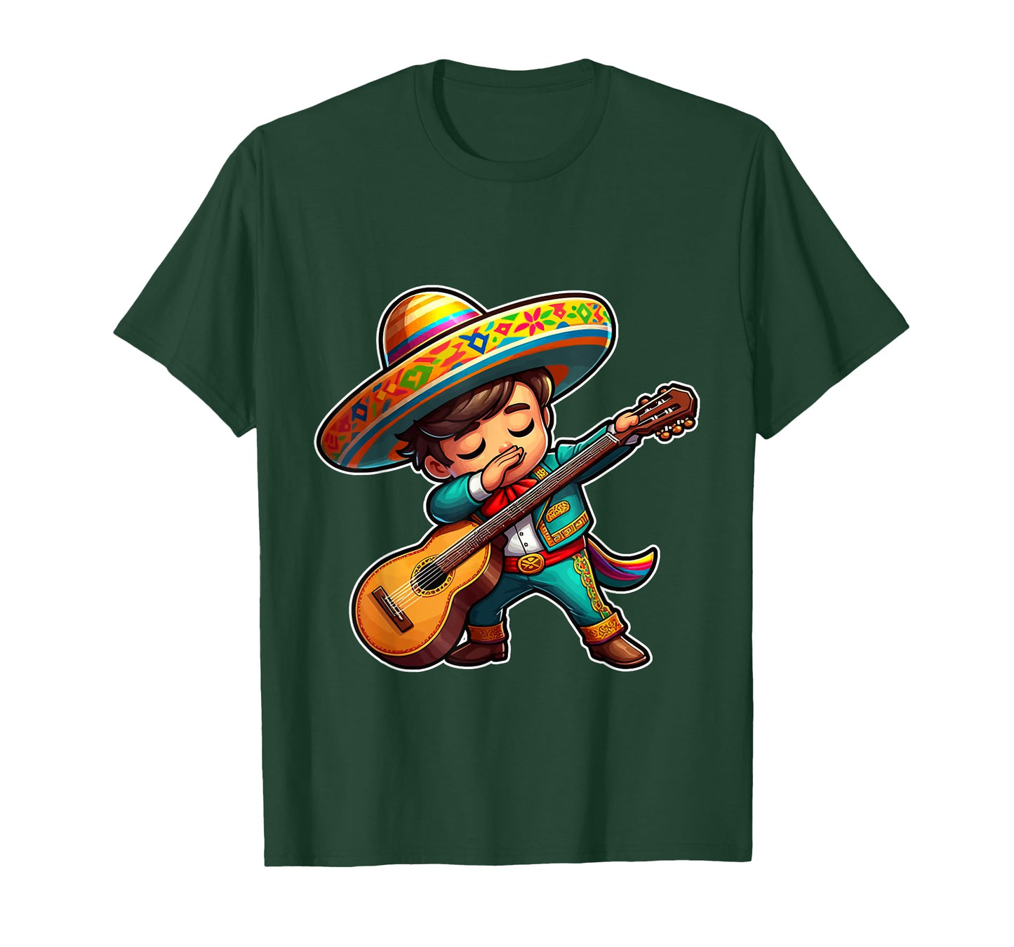 Mariachi boy dabbing with guitar Cinco de Mayo costume kids T-Shirt