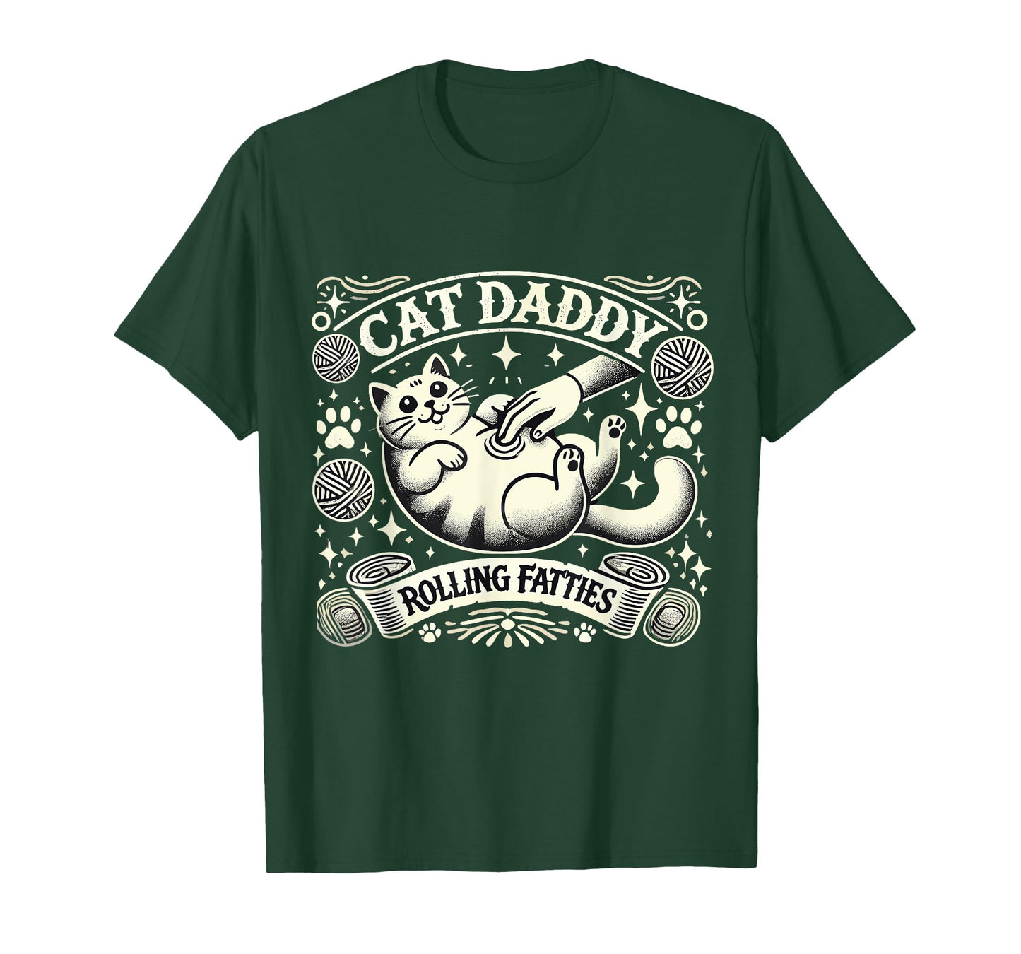 Mens Cat Daddy Rolling Fatties Cat Funny Rollin Fatties Cat Men T-Shirt