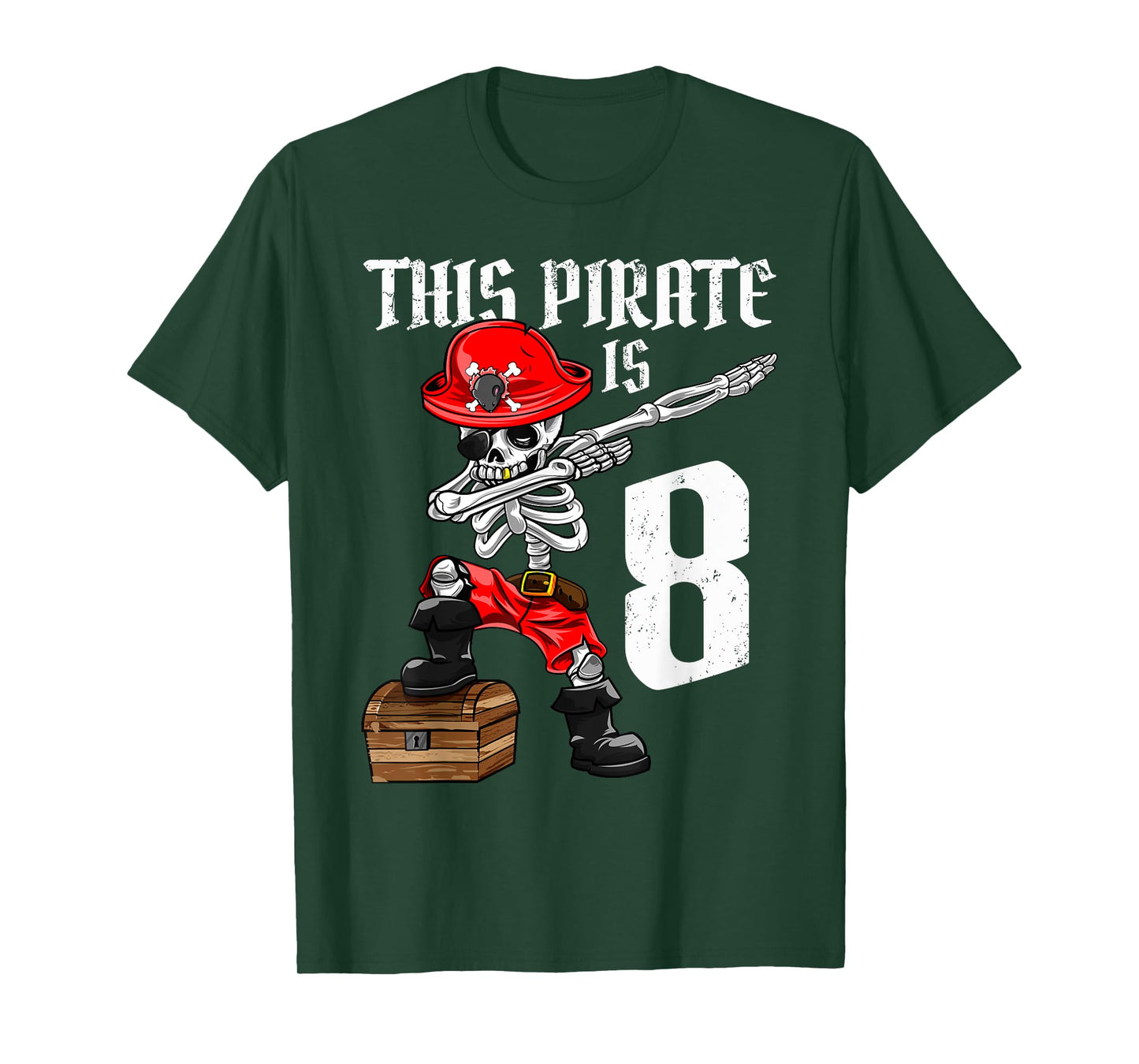 This Pirate is 8 dabbing pirate shirt 8th Birthday boy eight T-Shirt