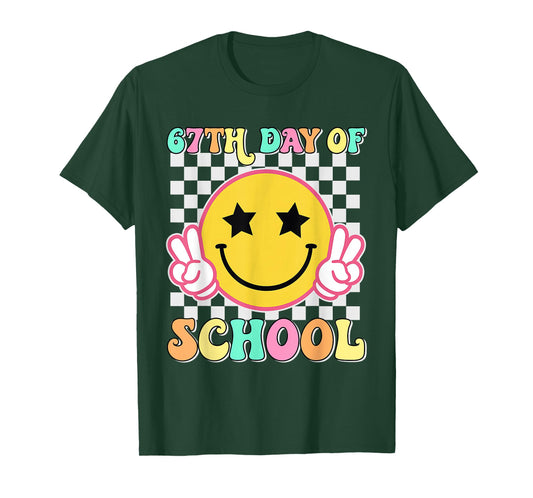 67th Day of School 100th Day Teacher Kids Six Seven 67 Meme T-Shirt