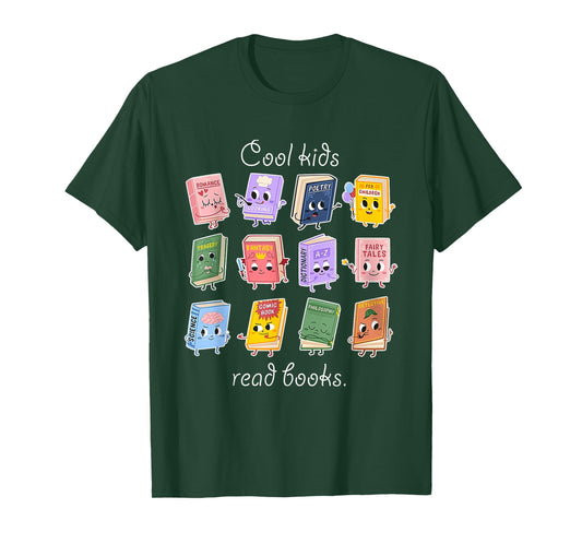 Cool Kids Read Books School Librarian Reading Teacher T-Shirt